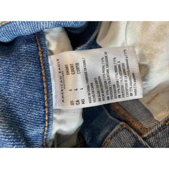 American Eagle Mom Jeans - Distressed Blue Denim 4 - Picture 5 of 7